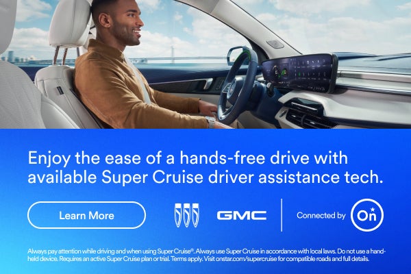 Enjoy the ease of a hands-free drive with available Super Cruise driver assistance tech